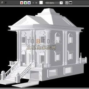 Evropská vila budova Koncepce domu 3D model