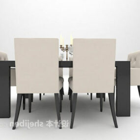 Europejski minimalistyczny zachodni stół do jadalni Model 3D