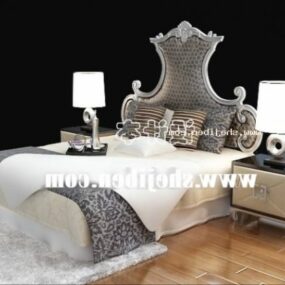 Europäisches amerikanisches Boutique-Bettmöbel-3D-Modell