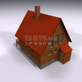 Evropský dřevěný dům 3D model