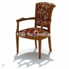 Modelo 3d de silla de café con reposabrazos europeo.