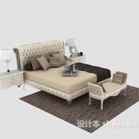 3д модель двуспальной кровати Аврора