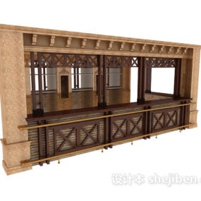 Bar en bois européen modèle 3D