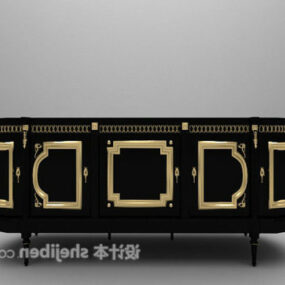 European Luxury Black Tv Cabinet 3d model