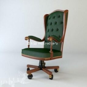 كرسي خشب ريفي عتيق موديل 3D