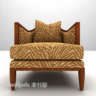European Brown Single Sofa Stuhl Stoff