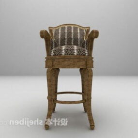 Europejskie klasyczne luksusowe krzesło barowe Model 3D