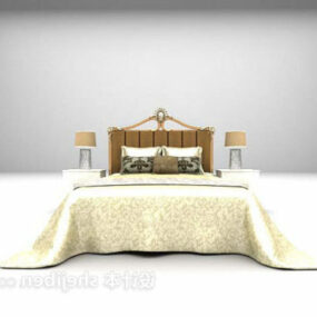 מיטה זוגית בסגנון קלאסי אלגנטי אירופאי דגם תלת מימד