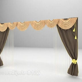 European Classical Fabric Curtain 3d model