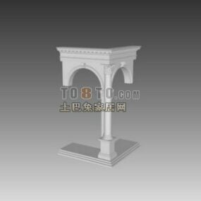 Modello 3d della testa di colonna classica di Roma