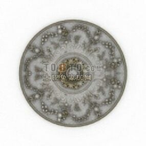European Ceiling Circle Plaster Carved Style 3d model