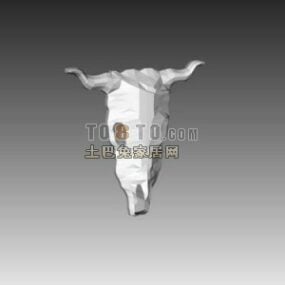 Bull Horn Skull 3d-model