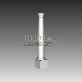 Modelo 3d da coluna de pedra grega