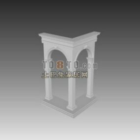 Carved Arc Wall Classic Architecture 3d model