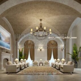 Conference Room Arch Ceiling Interior Scene 3d model