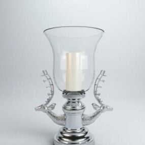 European Carving Glass Candlestick 3d model