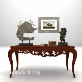 European Desk With Art Decorative 3d model