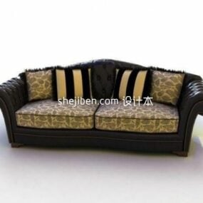 European Black Camel Sofa 3d model