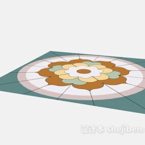 Ceramic Floor Tile Flower Texture 3d model