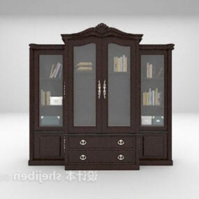 European Four Door Bookcase 3d model