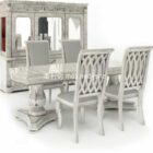 European four-person table and chair combination 3d model .