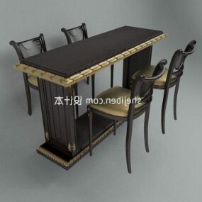 Europeisk svart matbordsstol 3d-modell