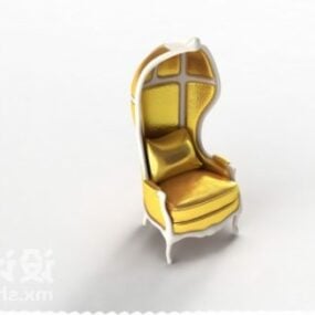 Chaise royale européenne à dossier haut modèle 3D