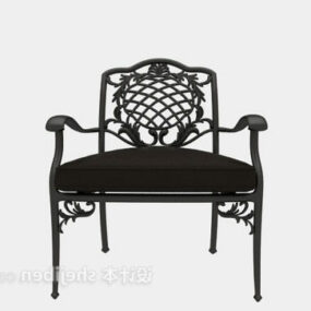 European Iron Leather Single Chair 3d model