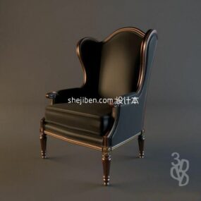 European Leather Armchair 3d model