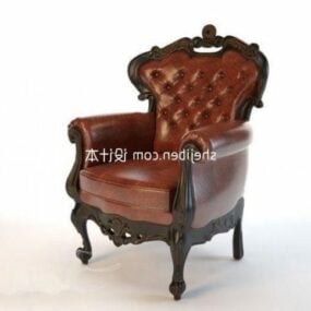 European Leather Sofa Boss Chair 3d model