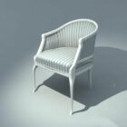 European lounge chair armrest 3d model .
