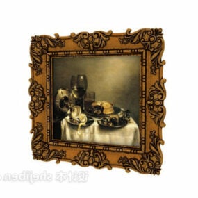 Classic Oil Painting Carving Frame 3d model