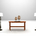European Side Table With Floor Lamp Set