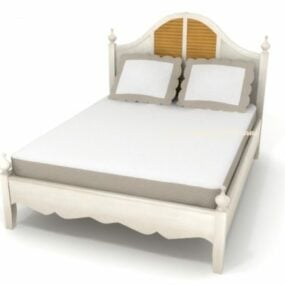 European Single Bed Country Style 3d model