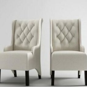 European Upholstery Single Chair 3d model