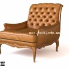 European single leather sofa 3d model .
