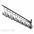 Escalera de hierro europea con pasamanos