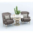 Europæisk lænestol med sofabordssæt