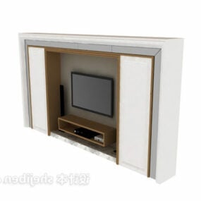 Європейська вітальня ТВ стіна 3d модель