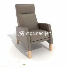 Chaise simple avec pied en acier modèle 3D
