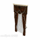 European style curtain picture 3d model .