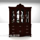 European-style dining cabinet free 3d model .
