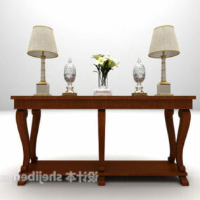 European Style Entrance Table With Lamp 3d model