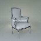 European-style home single sofa chair 3d model .