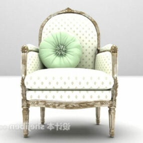 كرسي أريكة مفرد كلاسيكي أوروبي نموذج ثلاثي الأبعاد