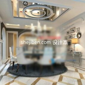 European Style Living Room Elegant Furniture 3d model
