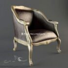 Modèle 3d de chaise de canapé simple de salon de style européen.