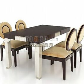 Evropský styl Stůl A Židle Set 3D model