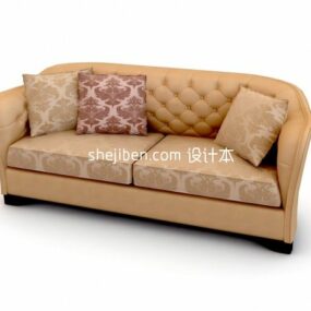 Sofa Lounge Eropah Dengan Model 3d Kusyen
