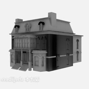 3D model evropské taškové střechy vily
